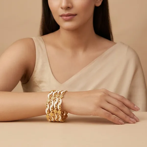 Gold_White_Bangles