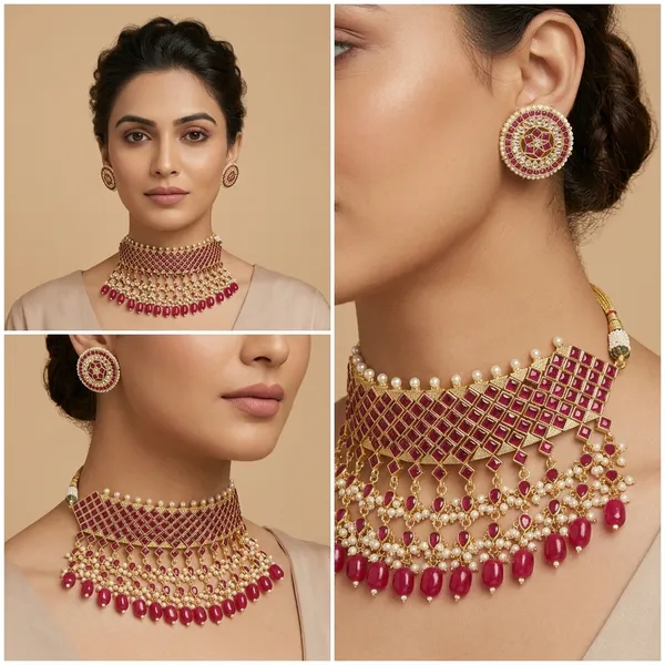 Kangna_Choker_Set_Red_For_Women
