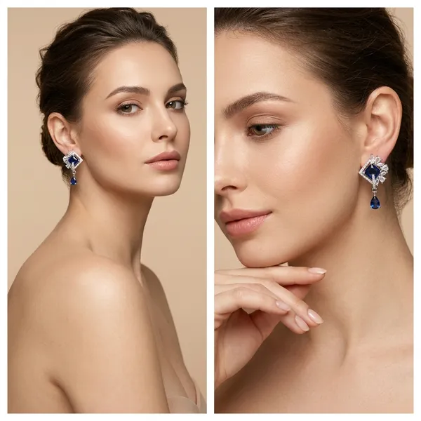 Silver_Plated_American_Diamond_Navy_Blue_Crushed_Ice_Cut_Drop_Earrings