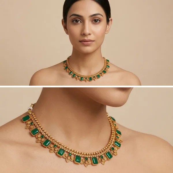 Designer_Beads_Golden_Green_Choker_Set