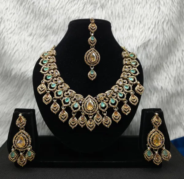 Indian_Designer_Bollywood_Style_Golden_Ad_Aqua_Green_Necklace_Set