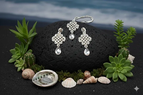 White_Alloy_Diamond_Studded_Choker_With_White_Beads_For_Women_-_Pack_Of_2