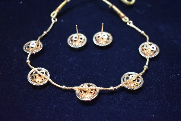 Red_Green_Alloy_Flower_Choker_Set_For_Women_-_Pack_Of_2