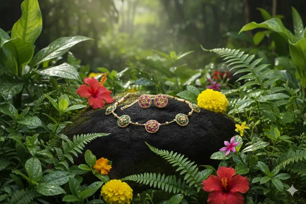 Red_Green_Alloy_Flower_Choker_Set_For_Women_-_Pack_Of_2