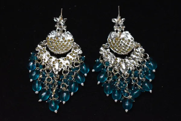 Sky_Blue_White_Alloy_Earrings_For_Women
