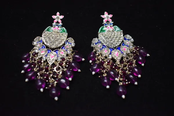 Purple_Alloy_Earrings_For_Women