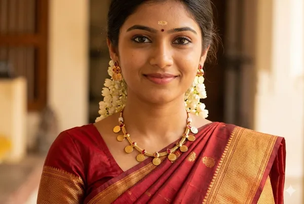 Red_Alloy_Lakshmi_Coin_Chain_Choker_Set_For_Women