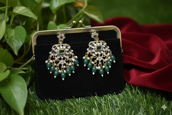 Red_And_Green_Alloy_Kundan_Beaded_Choker_Set_For_Women