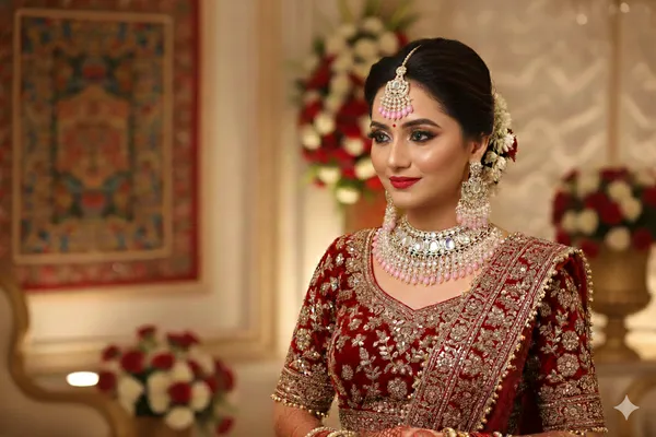 Pink_Alloy_Kundan_Pearl_Bridal_Choker_Set_With_Mangtika_For_Women