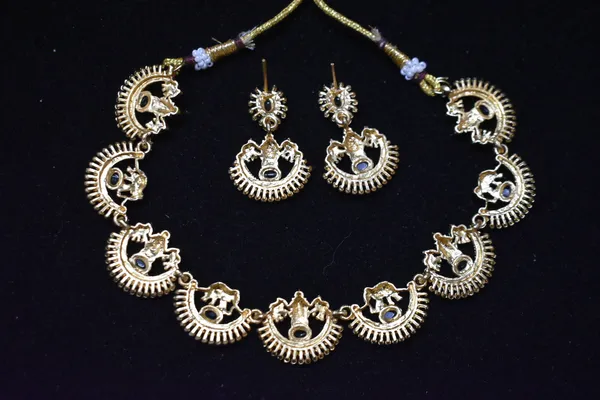 Green_Alloy_Goddess_Lakshmi_Elephant_Temple_Necklace_Set_For_Women_-_Pack_Of_2