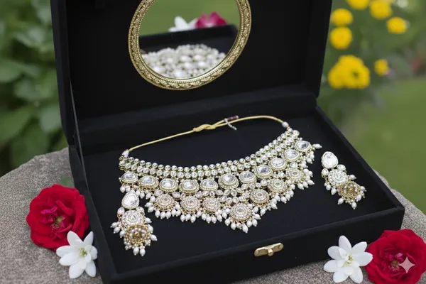 White_Alloy_Bridal_Choker_Set_With_Mathapatti_For_Women
