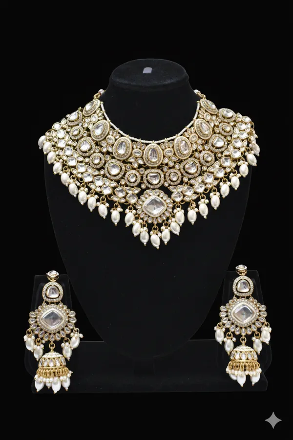 Alloy_Kundan_Meenakari_Bridal_Flower_Choker_Set_With_Mathapatti_For_Women