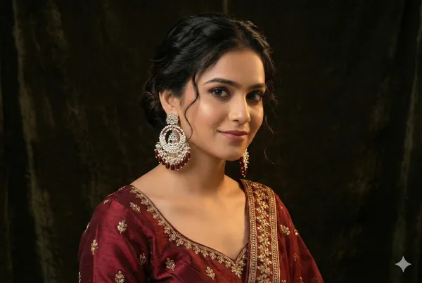 Maroon_Alloy_Kundan_Bead_Hoop_Earrings_For_Women