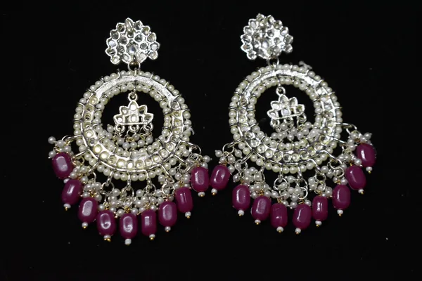 Pink_Alloy_Kundan_Bead_Hoop_Earrings_For_Women