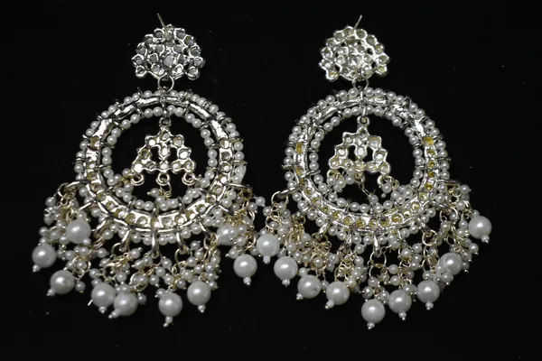 White_Alloy_Kundan_Bead_Hoop_Earrings_For_Women