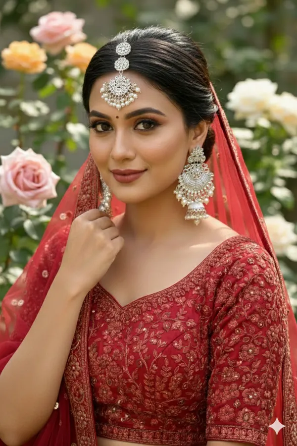 White_Alloy_Earrings_With_Mang_Tikka_For_Women
