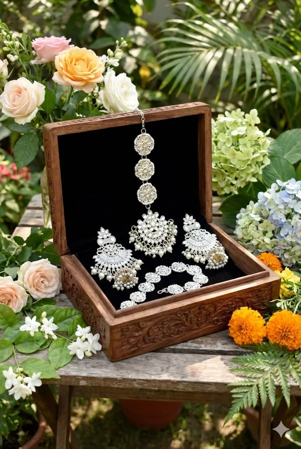 White_Alloy_Earrings_With_Mang_Tikka_For_Women