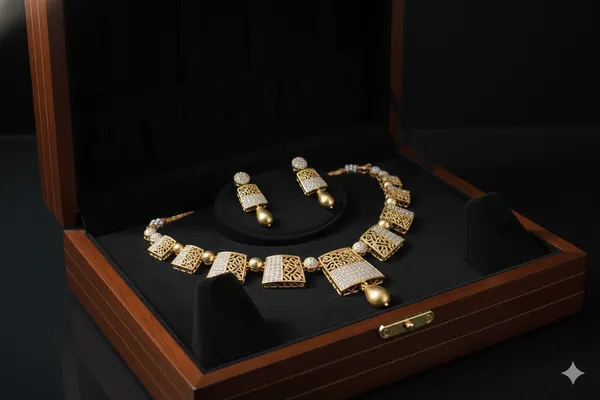 White_Alloy_Studded_Designer_Choker_Set_For_Women