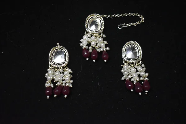 Maroon_Alloy_Kundan_Beaded_Choker_Set_For_Women