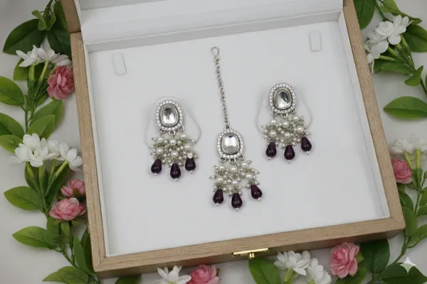 Wine_Alloy_Kundan_Beaded_Choker_Set_For_Women