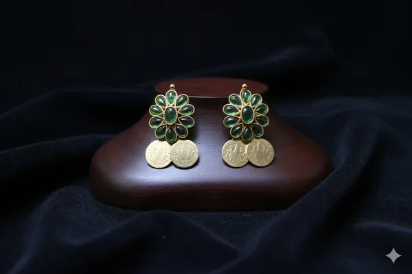 Green_Alloy_Lakshmi_Coin_Choker_Set_For_Women