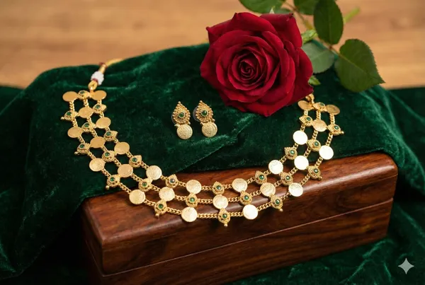 Green_Alloy_Lakshmi_Coin_Designer_Choker_For_Women