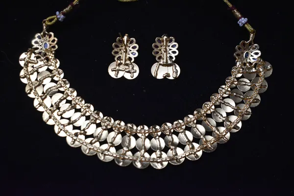 Red_Green_Alloy_Lakshmi_Coin_Choker_Set_For_Women