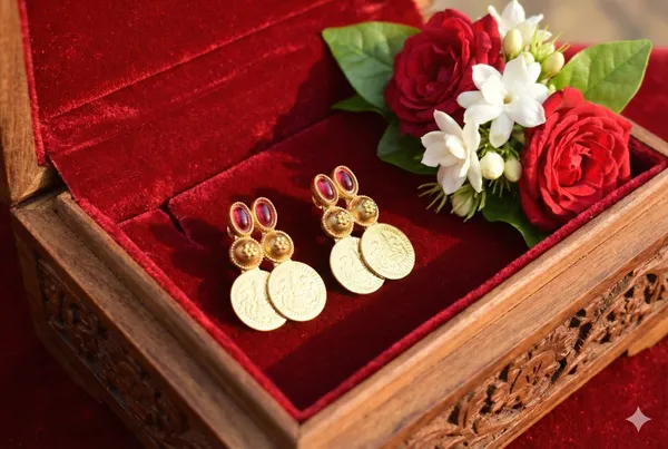 Red_Alloy_Lakshmi_Coin_Choker_Set_For_Women