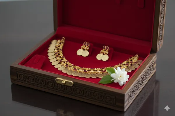 Red_Alloy_Lakshmi_Coin_Choker_Set_For_Women