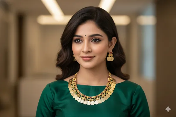 Red_Green_Alloy_Goddess_Lakshmi_Coin_Choker_Set_For_Women