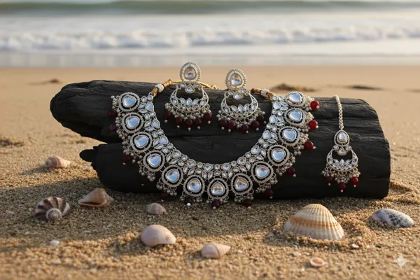 Maroon_Alloy_Kundan_Beaded_Necklace_Set_With_Mangtika_For_Women