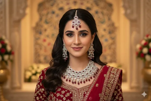 Red_Alloy_Diamond_Studded_Bridal_Choker_Set_With_Mangtika_For_Women