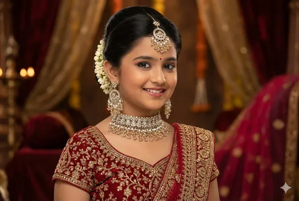 Peach_Alloy_Bridal_Choker_Set_With_Mangtika_For_Women