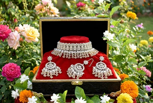 Peach_Alloy_Bridal_Choker_Set_With_Mangtika_For_Women