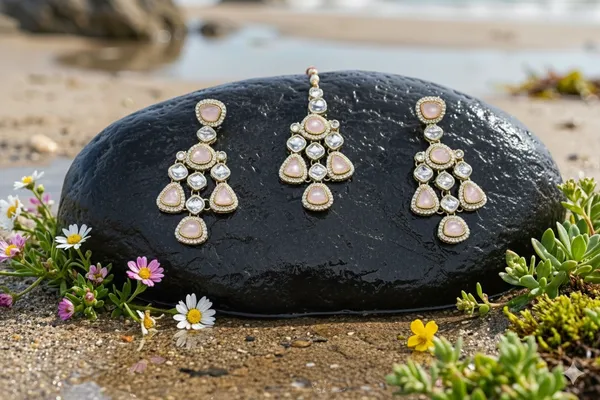 Peach_Alloy_Kundan_Bridal_Choker_Set_With_Mangtika_For_Women