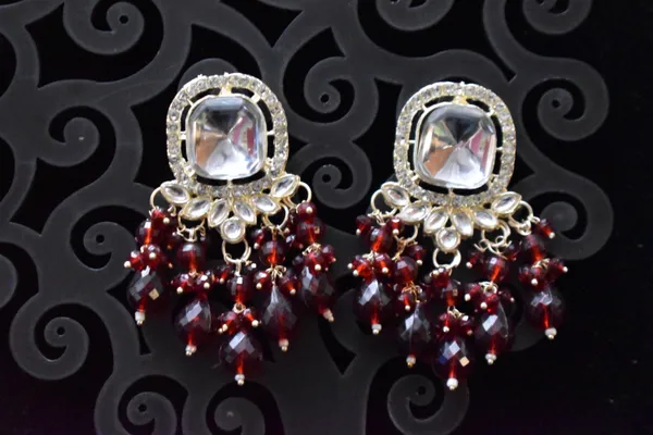 Blood_Red_Alloy_Earrings_For_Women_-_Pack_Of_3