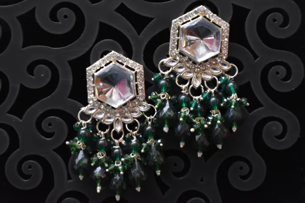 Green_Alloy_Earrings_For_Women_-_Pack_Of_3