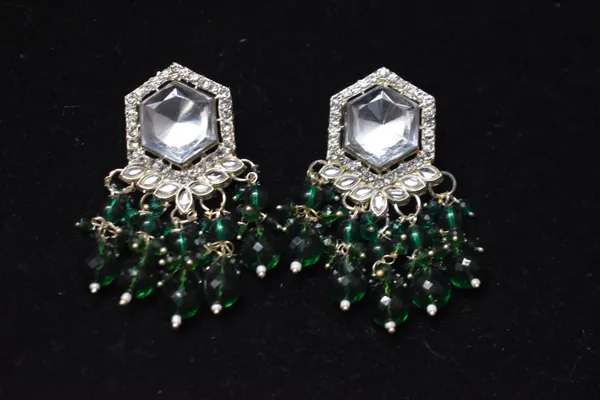 Green_Alloy_Earrings_For_Women_-_Pack_Of_3