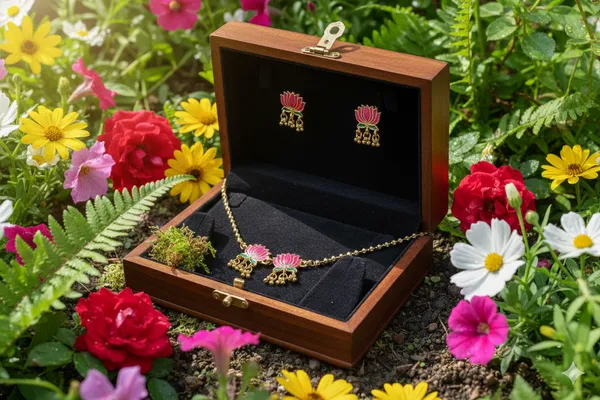Pink_And_Green_Alloy_Necklace_Set_For_Women_-_Pack_Of_2