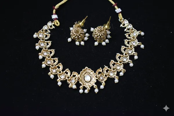 White_Alloy_Peacock_Choker_Set_For_Women