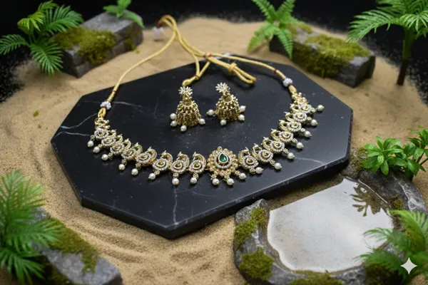 White_Alloy_Peacock_Choker_Set_For_Women