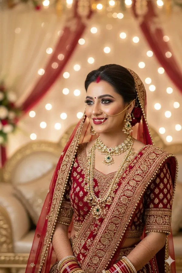 Red_Green_Alloy_Bridal_Choker_And_Long_Haar_Set_With_Mangtika_For_Women
