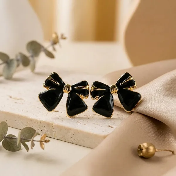 Black_And_Gold_Stainless_Steel_Bow_Stud_Earrings_For_Women_1012
