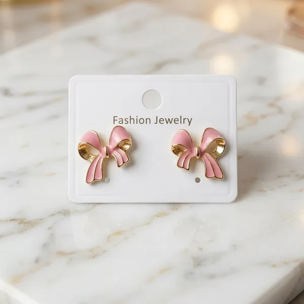 Pink_And_Gold_Enamel_Bow_Stud_Earrings_For_Women_1002