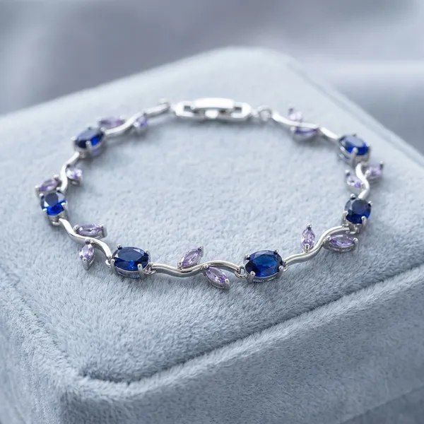 Blue_And_Purple_Crystal_Oval_Stone_Chain_Bracelet_For_Women_3004