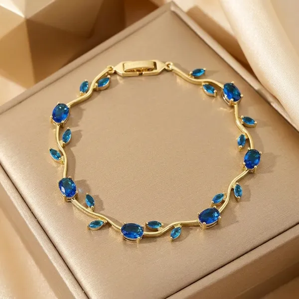 Gold_Blue_Stainless_Steel_Floral_Vine_Stone_Bracelet_For_Women_3006