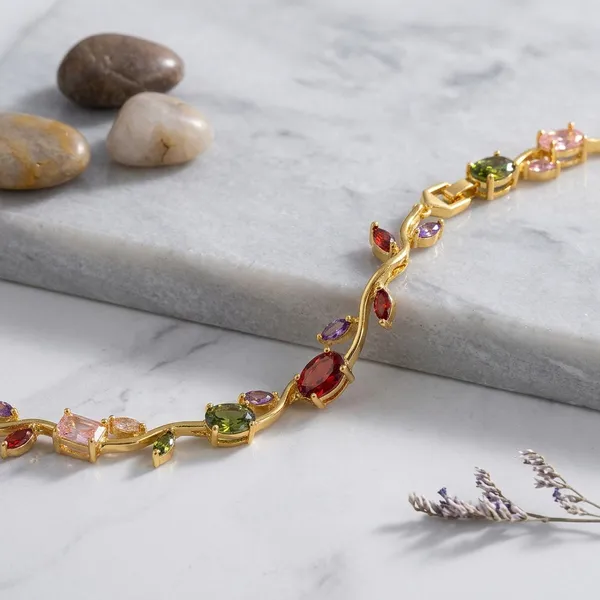 Gold_And_Multicolor_Stainless_Steel_Multi_Stone_Twisted_Link_Bracelet_For_Women__3001