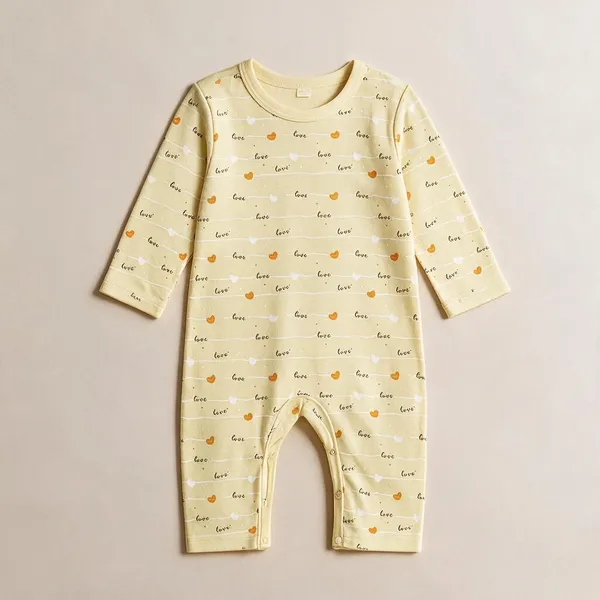 Yellow_Cotton_Interlock_Romper_For_Unisex