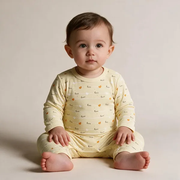 Yellow_Cotton_Interlock_Romper_For_Unisex