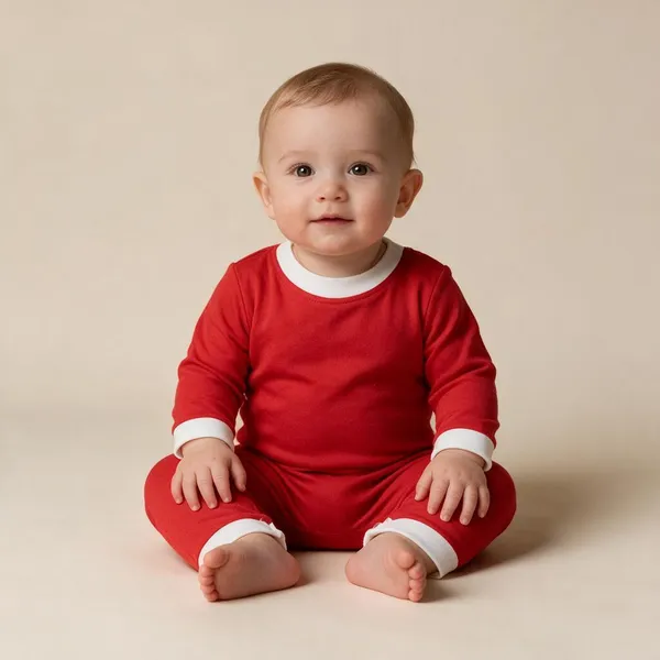 Red_Cotton_Interlock_Romper_For_Unisex